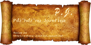 Páhány Jozefina névjegykártya